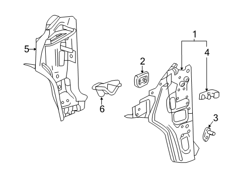 2021 GMC Acadia Inner Hinge Pillar, Front Passenger Side Diagram for 84182678