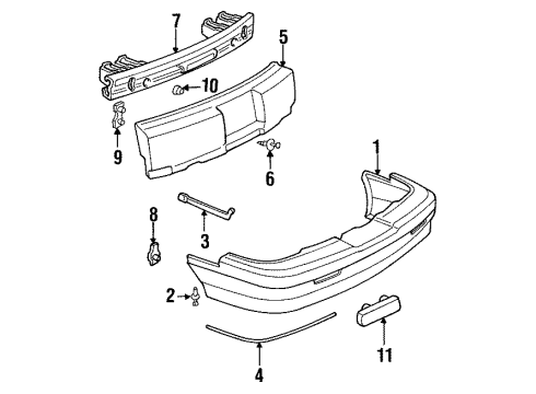 1997 Buick Skylark Bumper & Components - Rear Diagram