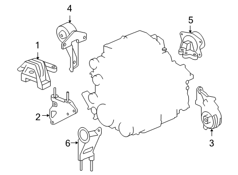 2007 Pontiac G6 Side Transmission Mount Diagram for 15299174