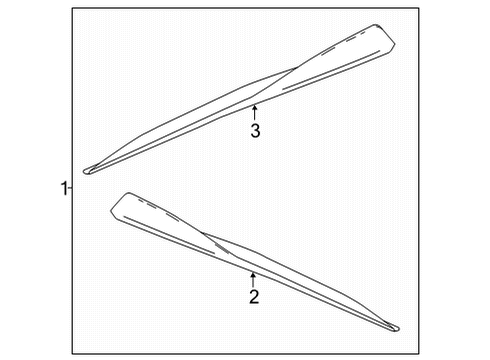 2025 Chevy Corvette Exterior Trim - Pillars Diagram