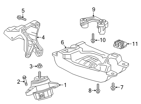2018 Cadillac CT6 Engine & Trans Mounting Diagram