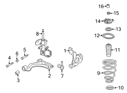 2000 Cadillac Seville Front Suspension Components Diagram