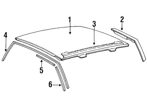 1985 Buick LeSabre Drip Molding, Passenger Side Diagram for 20282024