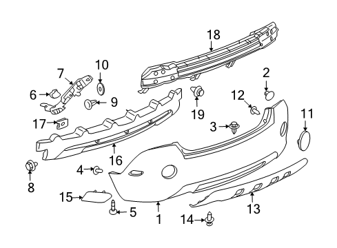2008 Saturn Vue Bumper & Components - Rear Diagram