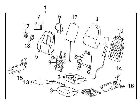 2008 Saturn Vue Headrest, Titanium, Driver Side Diagram for 19181117