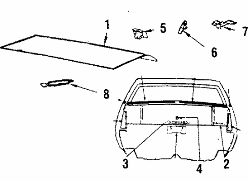 1984 Oldsmobile Toronado Lock, Rear Diagram for 20616582