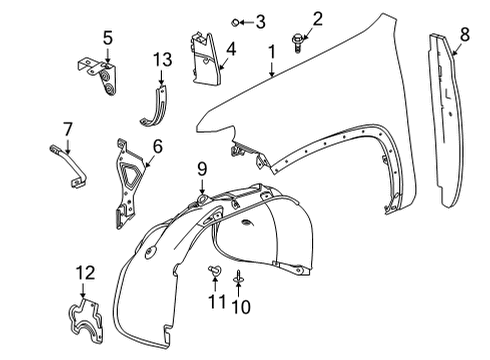 2025 Chevy Silverado 3500 HD Fender & Components Diagram
