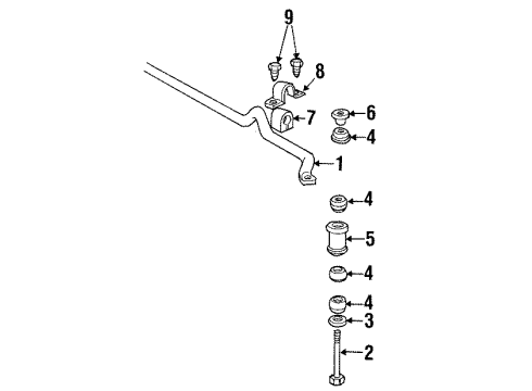 2002 Oldsmobile Aurora Stabilizer Bar & Components Diagram