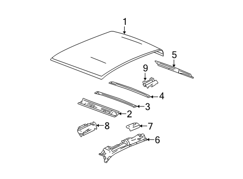 2005 Chevy Colorado Roof & Components Diagram