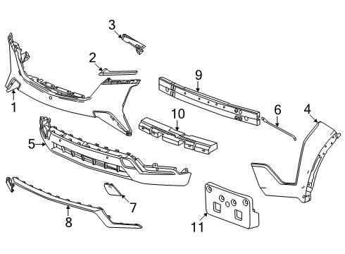 2025 Cadillac ESCALADE IQ Bumper & Components - Front Diagram