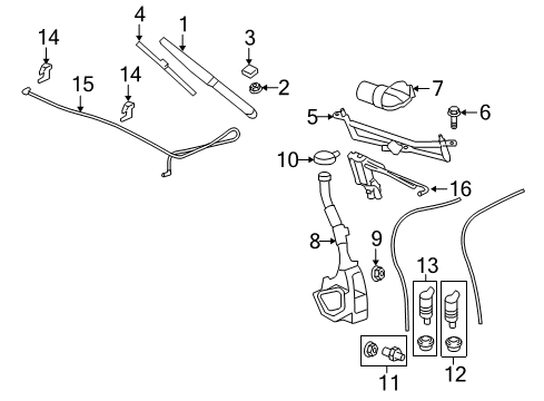 2010 GMC Acadia Washer Nozzle Diagram for 25823360