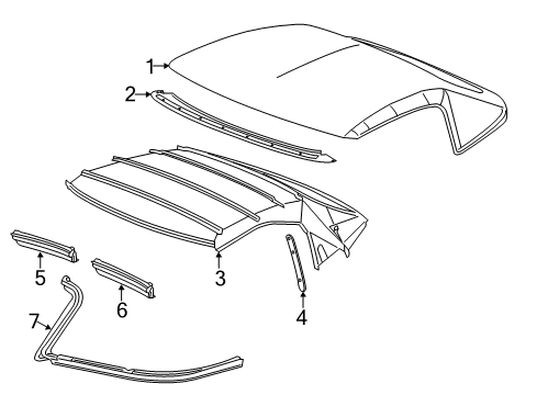 2016 Chevy Corvette Top Cover & Components Diagram
