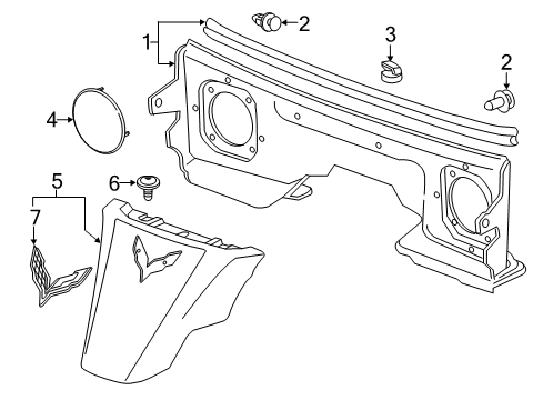 2019 Chevy Corvette Interior Trim - Quarter Panels Diagram