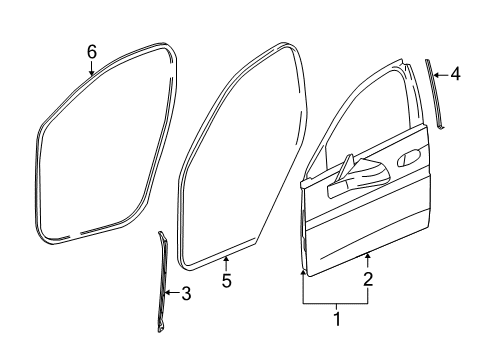 2010 Buick LaCrosse Door & Components Diagram