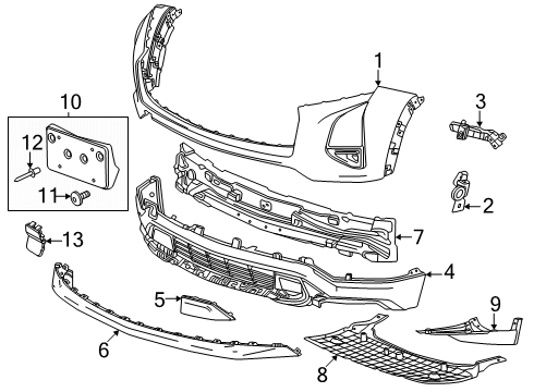 2025 Chevy Equinox Bumper & Components - Front Diagram 4 - Thumbnail