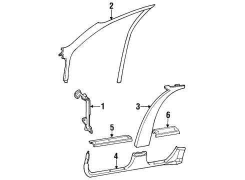 1996 Buick Skylark Interior Trim - Pillars Diagram