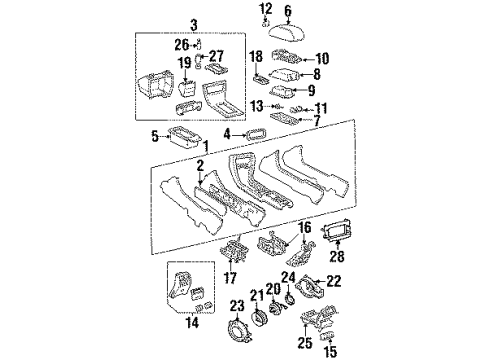 1992 Cadillac Eldorado Console Diagram for 3635403