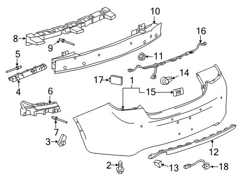 2013 Buick Verano Bumper & Components - Rear Diagram