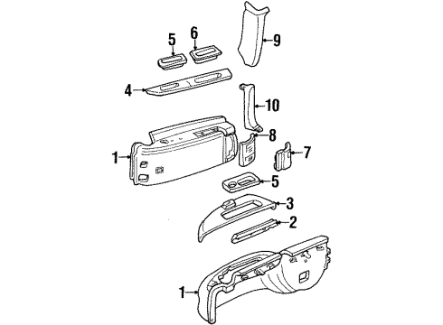 1997 Chevy C2500 Suburban Interior Trim - Quarter Panels Diagram