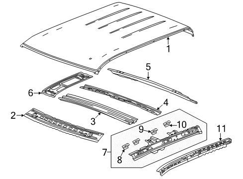 2018 Chevy Silverado 1500 Inner Rail, Passenger Side Diagram for 22967994