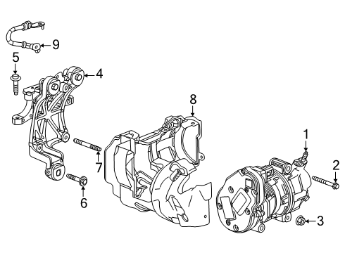 2025 Cadillac ESCALADE IQ A/C Condenser, Compressor & Lines Diagram
