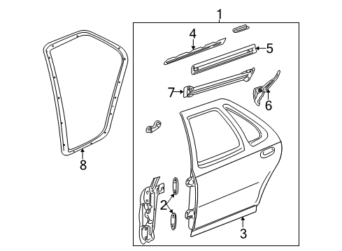 2003 Oldsmobile Alero Body Weatherstrip Diagram for 15147501