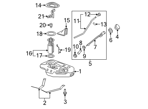 2008 Cadillac DTS Fuel Gauge Sending Unit Diagram for 19179766