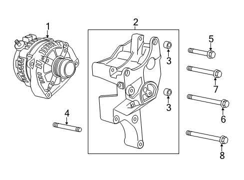 2018 GMC Sierra 1500 Alternator Bolt Diagram for 11611266