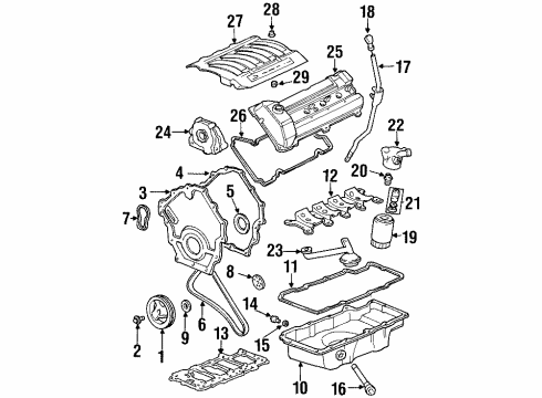 2001 Oldsmobile Aurora Oil Pressure Sending Unit Diagram for 12603784
