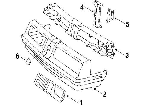 1984 Oldsmobile Omega Grille & Components Diagram