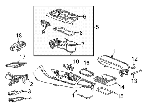 2022 Buick Encore GX Armrest Hinge Pin Diagram for 42715165