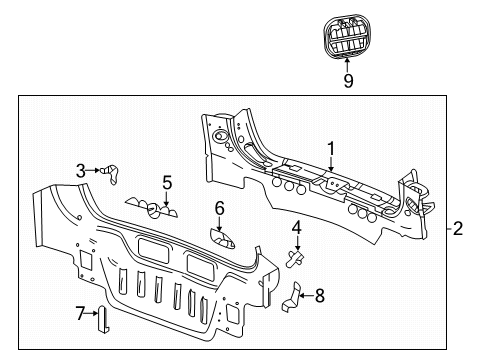 2018 GMC Terrain Panel Reinforcement Side Bracket, Rear Driver Side Diagram for 22977961