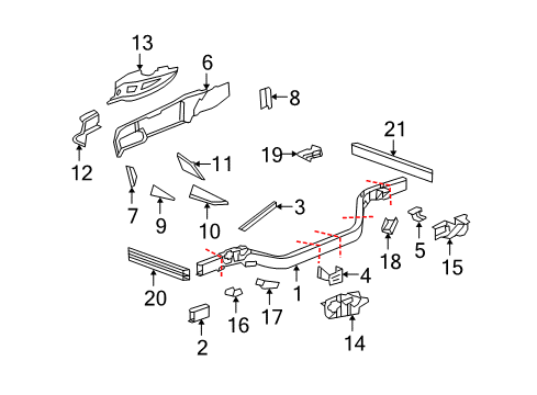 2009 Chevy Corvette Rear Floor Pan Brace, Driver Side Diagram for 10320549