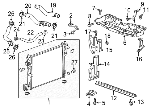 2019 Cadillac CT6 Lower Bracket, Driver Side Diagram for 23147685