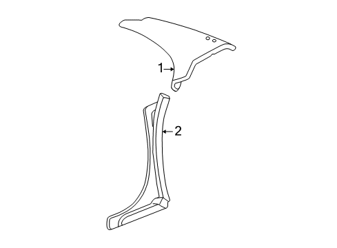 1997 Buick Century Interior Trim - Quarter Panels Diagram