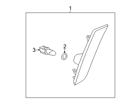 2016 Cadillac XTS Side Marker Lamp, Passenger Side Diagram for 20874072