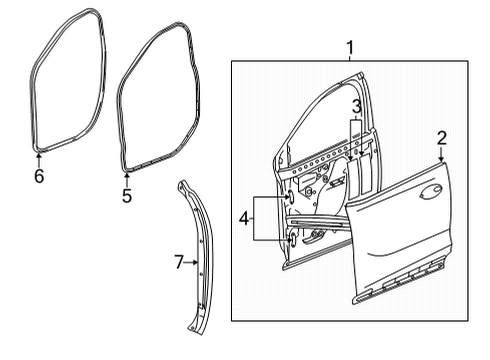 2023 Buick Encore GX Door & Components Diagram