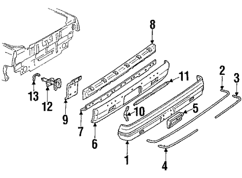 1985 Buick Skylark Bumper & Components - Rear Diagram