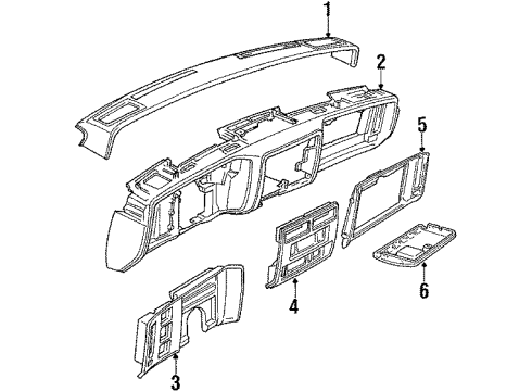 1985 Cadillac DeVille Instrument Panel Diagram 2 - Thumbnail