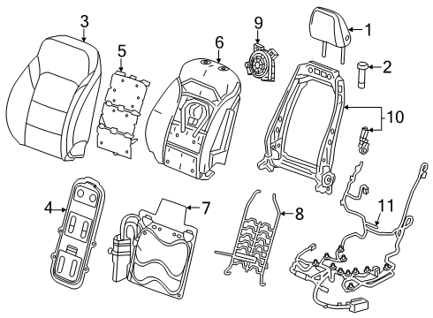 2025 GMC Acadia Pad, Front Seat Back Diagram for 26485353