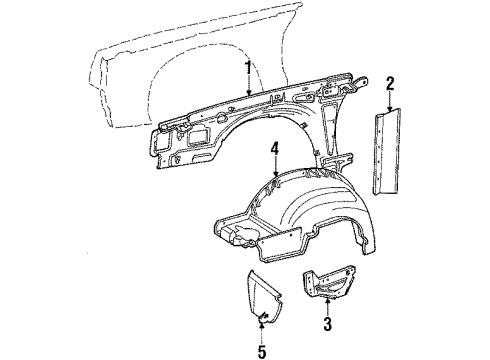 1985 Pontiac Grand Prix Inner Components - Fender Diagram