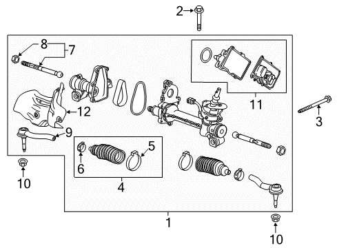 2024 Cadillac XT5 Steering Gear & Linkage Diagram