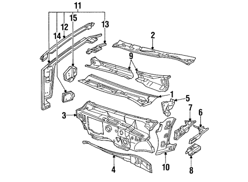 1989 Cadillac Seville Hinge Pillar, Front Driver Side Diagram for 20684459