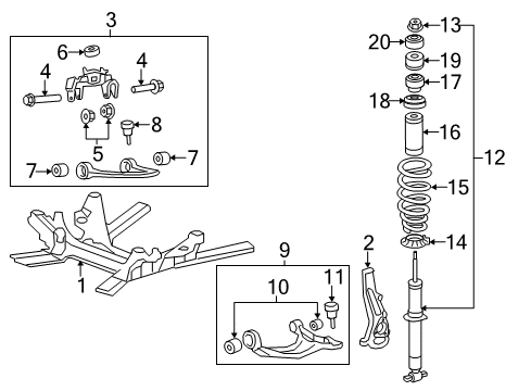 2014 Cadillac CTS Shock Absorber Diagram for 20829918