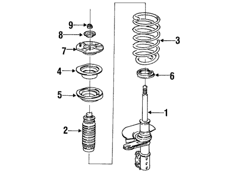 1992 Pontiac Grand Am Upper Insulator, Front Diagram for 22099733