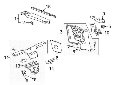 2006 Pontiac G6 Air Deflector, Passenger Side Diagram for 15147818