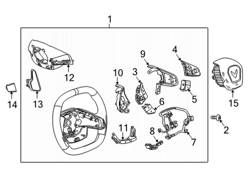 2025 Chevy Corvette Steering Wheel & Trim Diagram