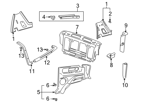 2001 Chevy Tracker Rear Compartment Diagram for 30023333