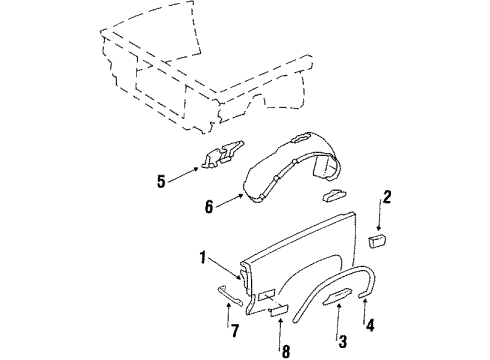 1984 Oldsmobile Omega Fender & Components Diagram