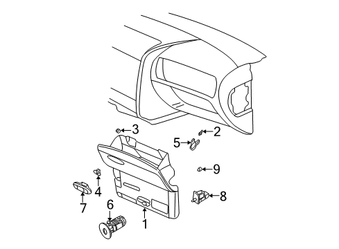 2003 GMC Envoy XL Glove Box Door Diagram for 15109779